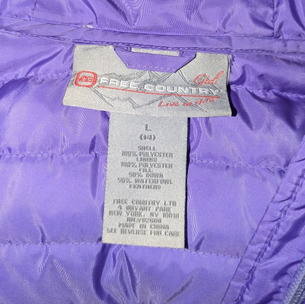 Free Country Girl Purple Winter Coat GUC Size Girl's L (14)